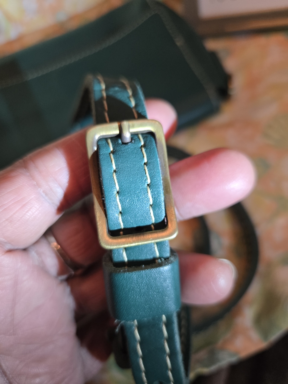 Portland Leather Dark Teal Crossbody Bag. EUC💙💚 - Picture 9 of 11